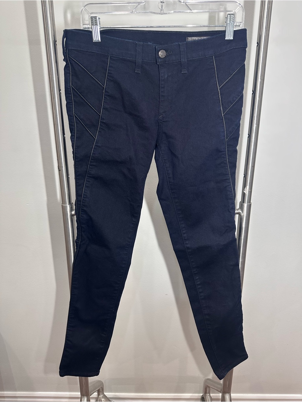 RAG & BONE Dark Midnight Blue Skinny Slim Jeans Womens Size 29 Leather Detail
